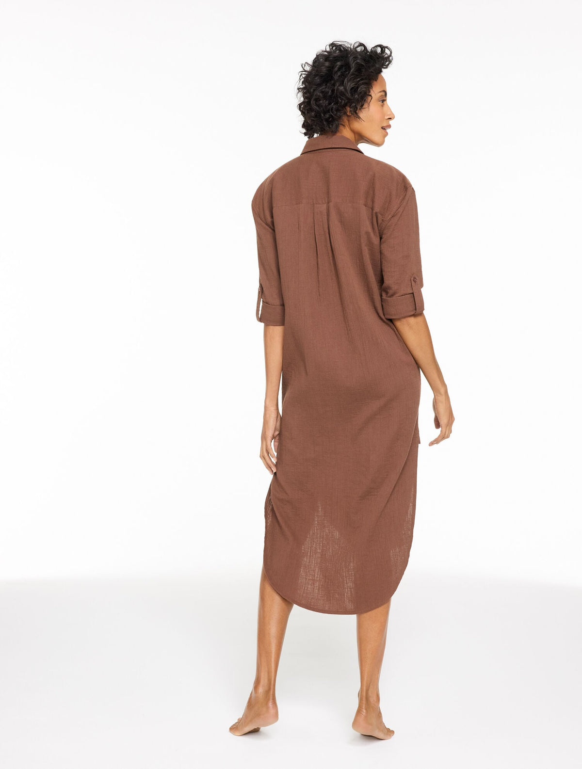 AQUA CLUB GAUZE LONG SHIRT COVER-UP