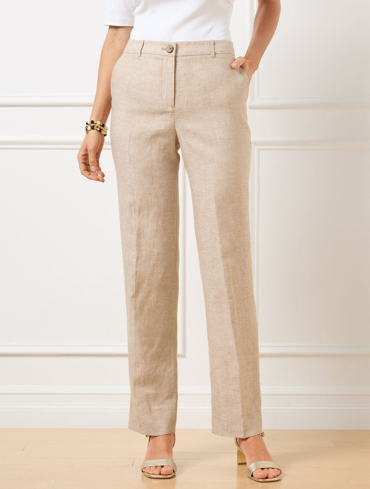 TALBOTS SOUTHAMPTON STRAIGHT LEG LINEN PANTS