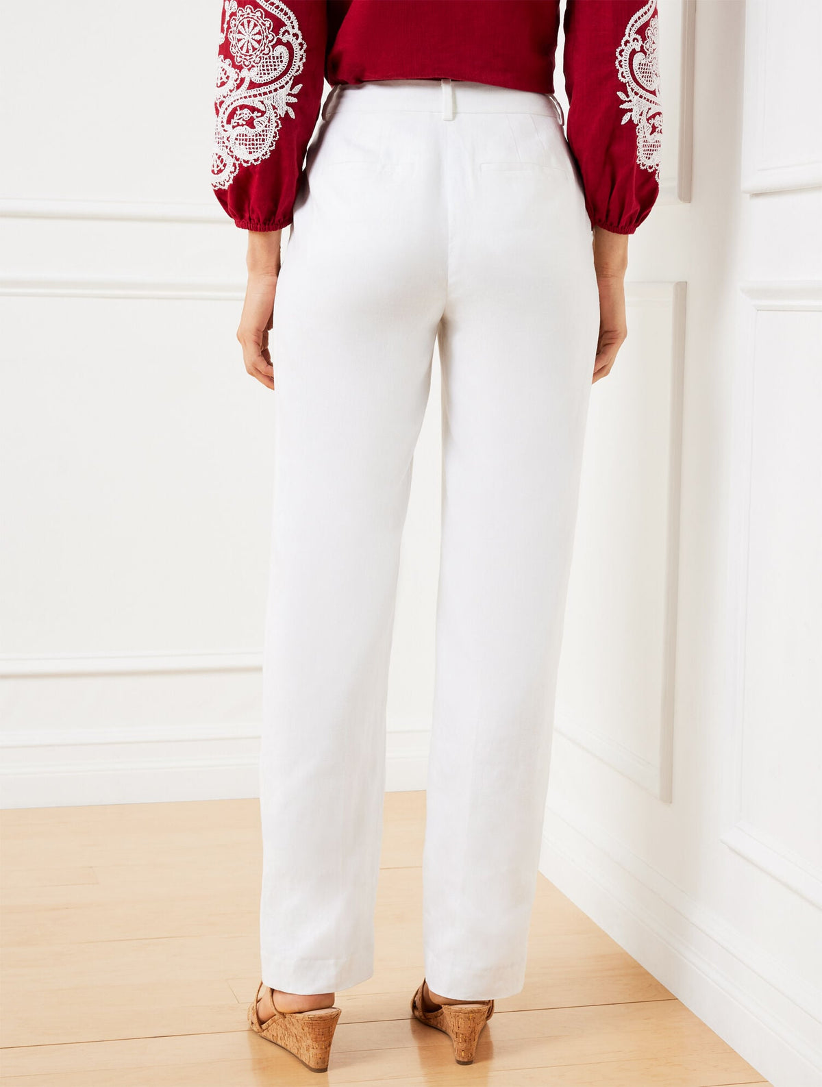 TALBOTS SOUTHAMPTON STRAIGHT LEG LINEN PANTS