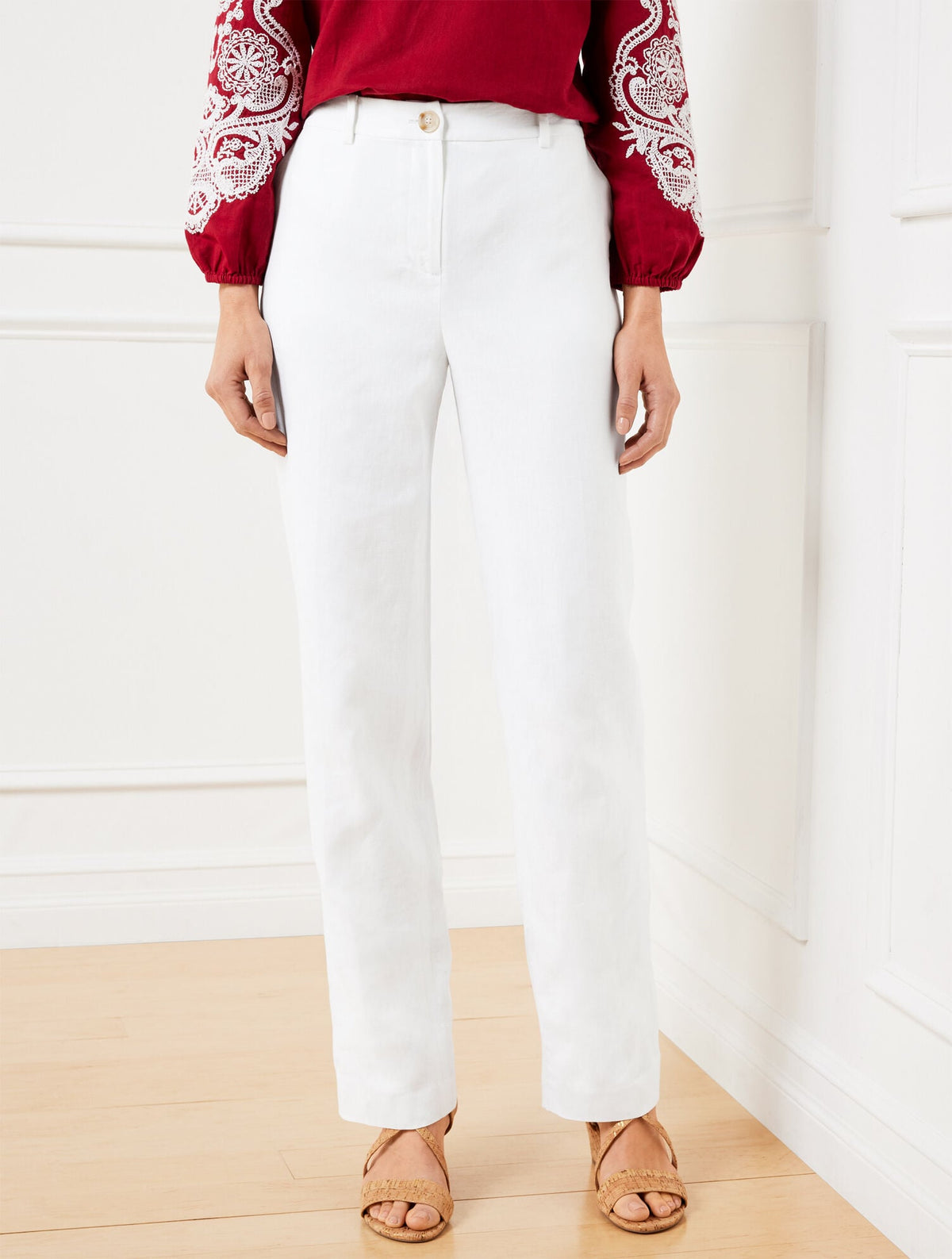 TALBOTS SOUTHAMPTON STRAIGHT LEG LINEN PANTS