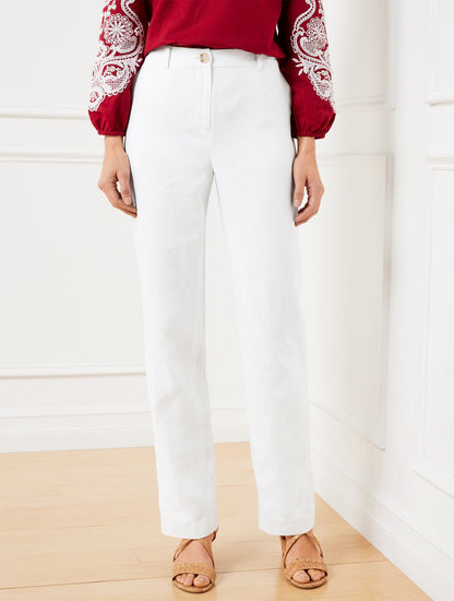 TALBOTS SOUTHAMPTON STRAIGHT LEG LINEN PANTS