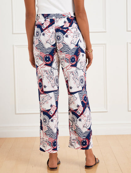 STRAIGHT ANKLE PULL-ON PANTS - CÔTE D’AZUR