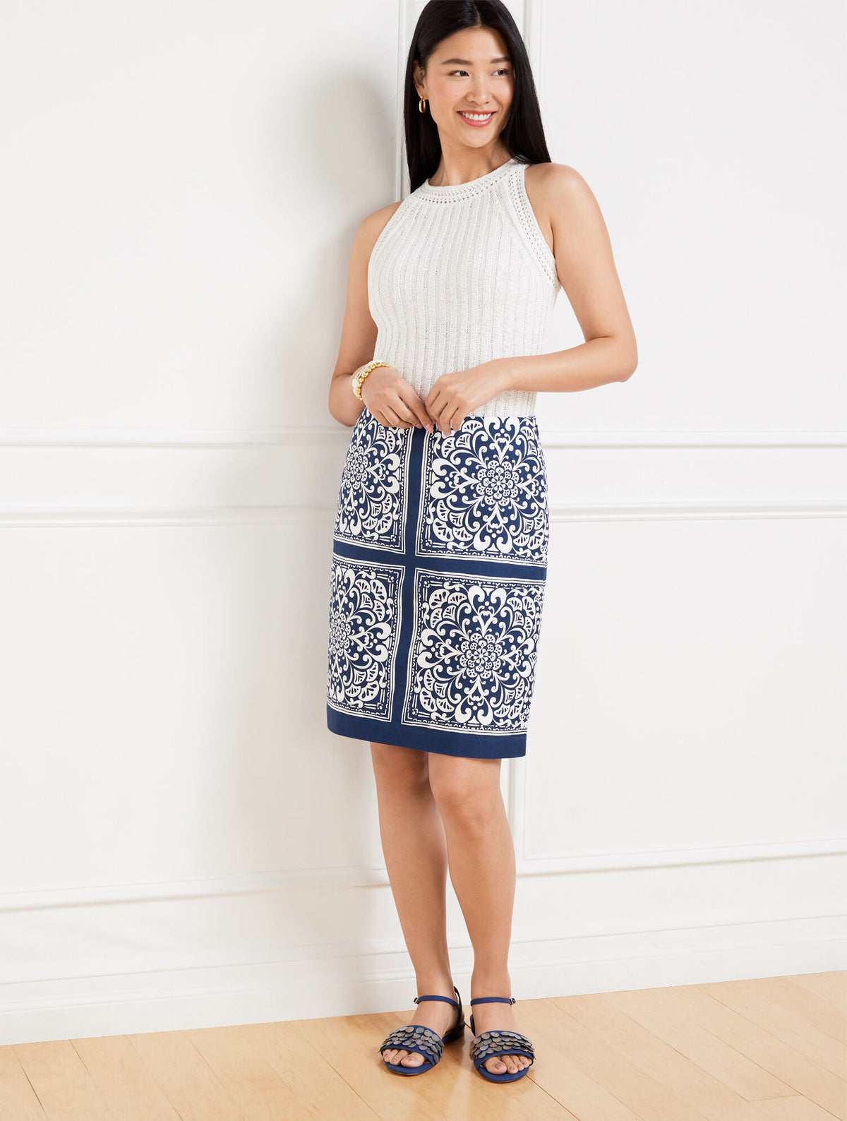 CANVAS A-LINE SKIRT - ELABORATE MEDALLION