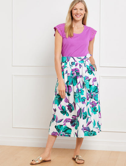 PIPER PLEATED SKIRT - PAINTED BLOOMS