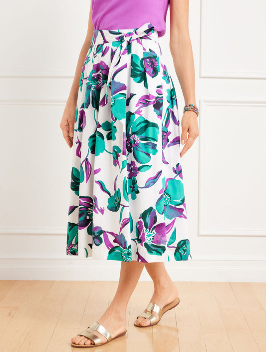 PIPER PLEATED SKIRT - PAINTED BLOOMS