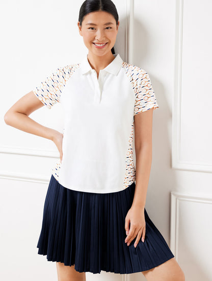 PIQUÉ SHORT SLEEVE POLO - TENNIS RACKET