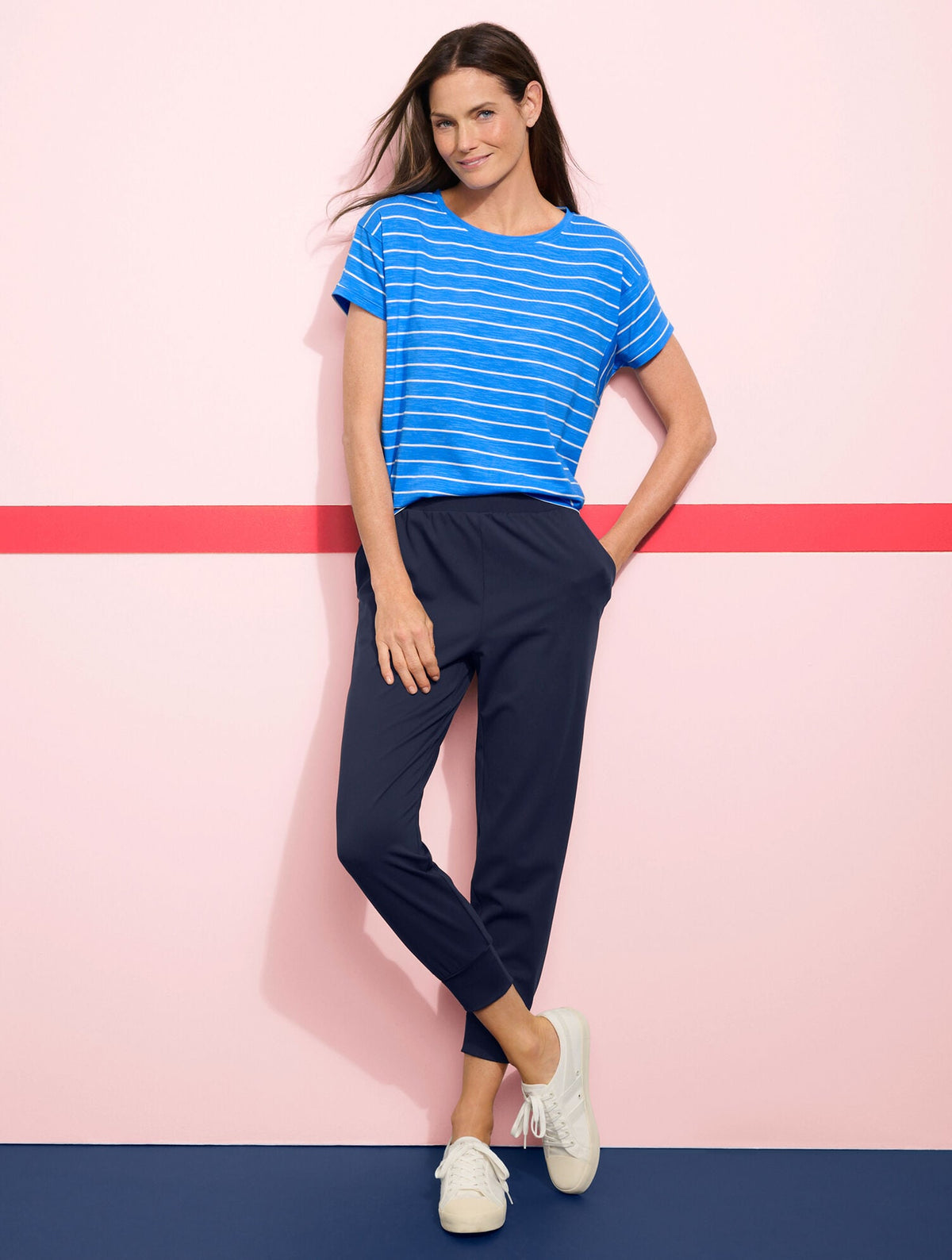 SUPERSOFT SLUB CREWNECK TEE - BASELINE STRIPE