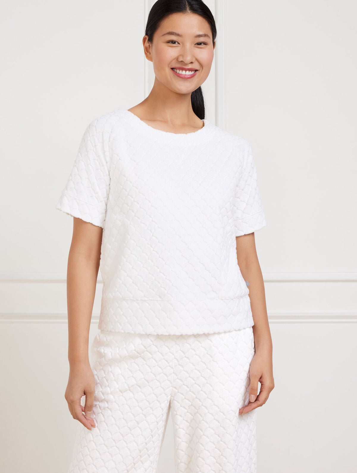 TOWEL TERRY CREWNECK TEE - SEASHELL