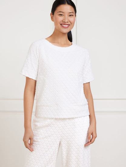 TOWEL TERRY CREWNECK TEE - SEASHELL