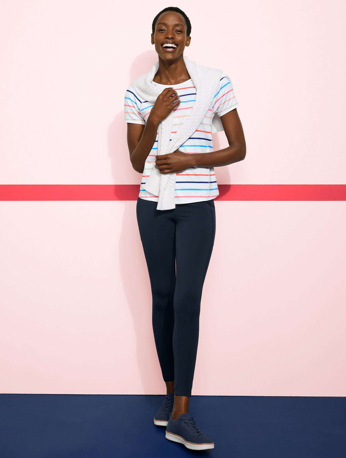 COOL SLUB ACTIVE SHORT SLEEVE TEE - MATCH STRIPE