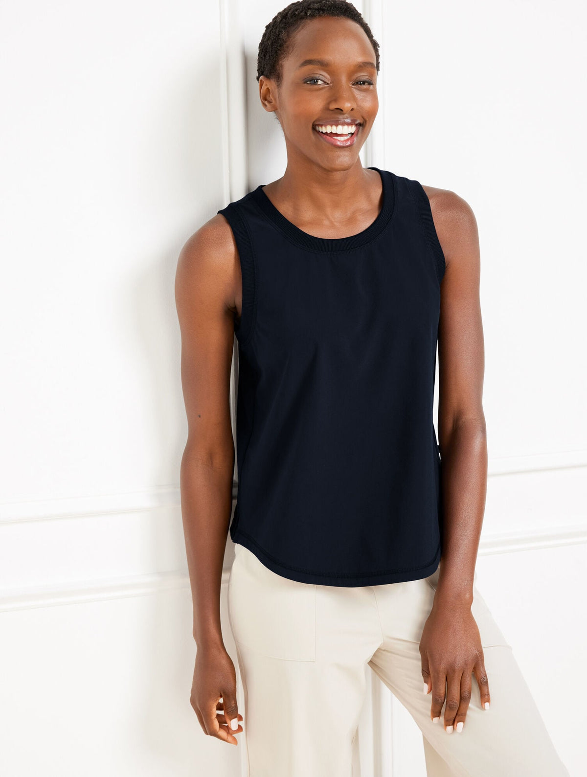 LIGHTWEIGHT WOVEN STRETCH TANK