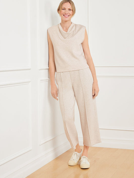 AIRKNIT STRETCH HEATHERED COWL-NECK TANK
