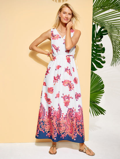 SIDE TIE MAXI DRESS - FLORAL PAISLEY