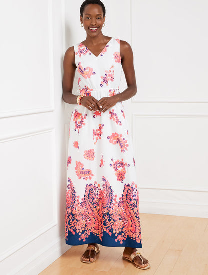 SIDE TIE MAXI DRESS - FLORAL PAISLEY