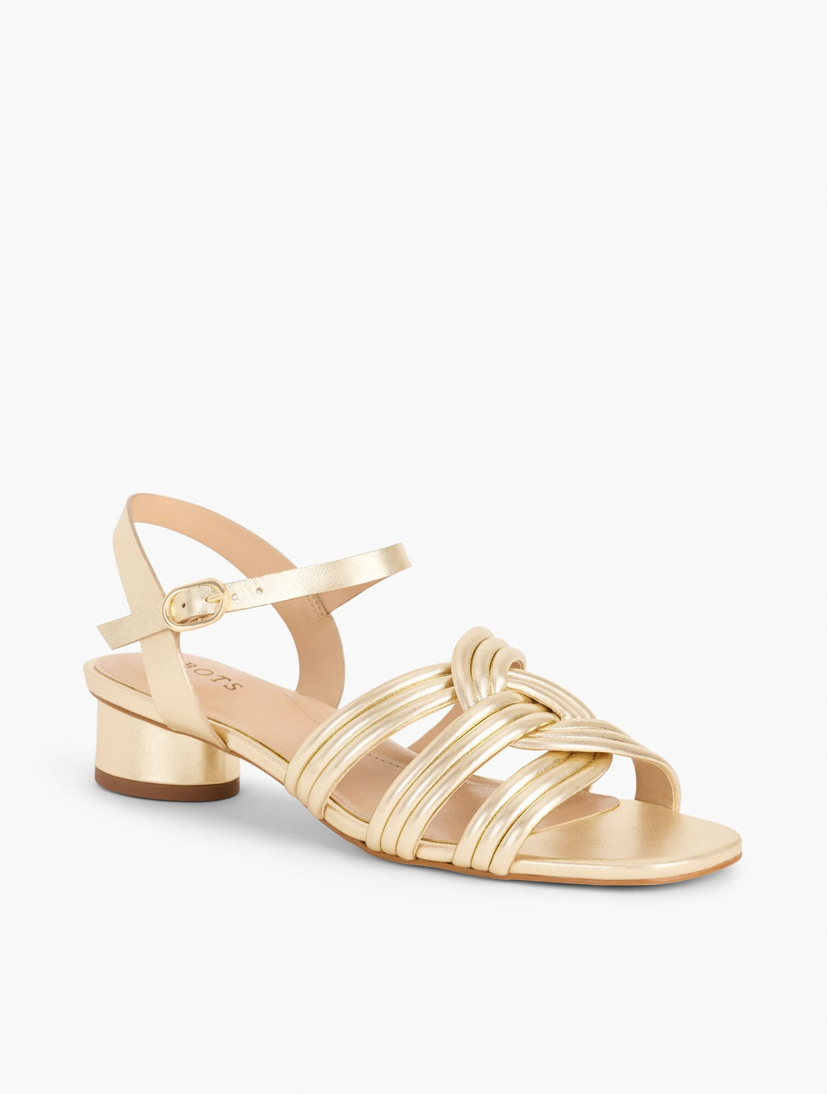 ADINA NAPPA BLOCK HEEL SANDALS - METALLIC
