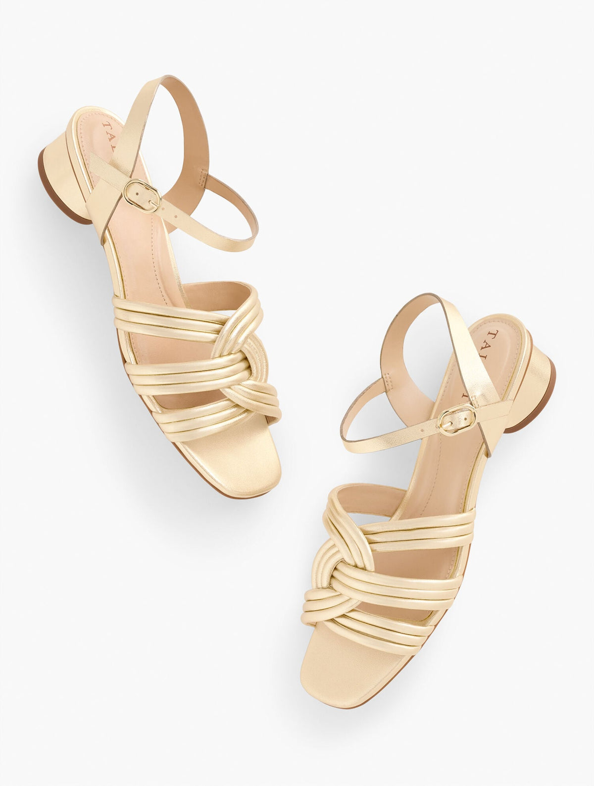 ADINA NAPPA BLOCK HEEL SANDALS - METALLIC