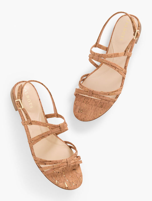 ARIA STRAPPY CORK SANDALS