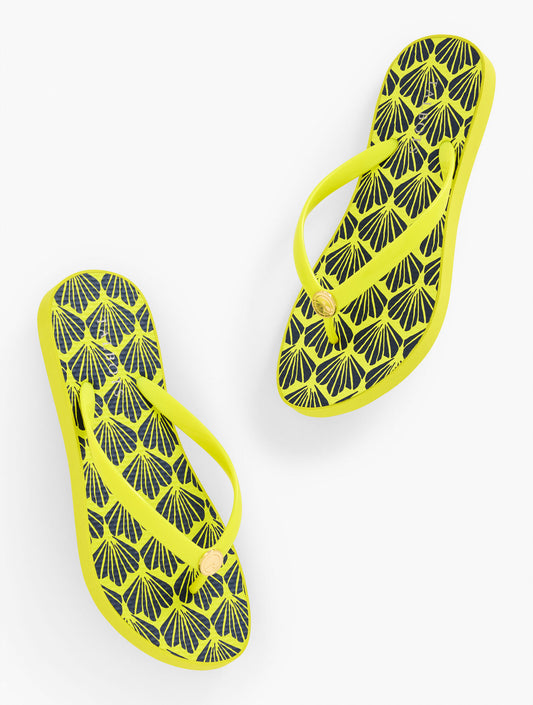 BEA MOLDED THONG FLIP FLOPS - AQUA CLUB FIJI SHELLS