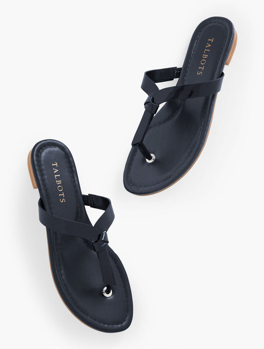 CAMY KNOT SOFT PATENT FLIP FLOPS