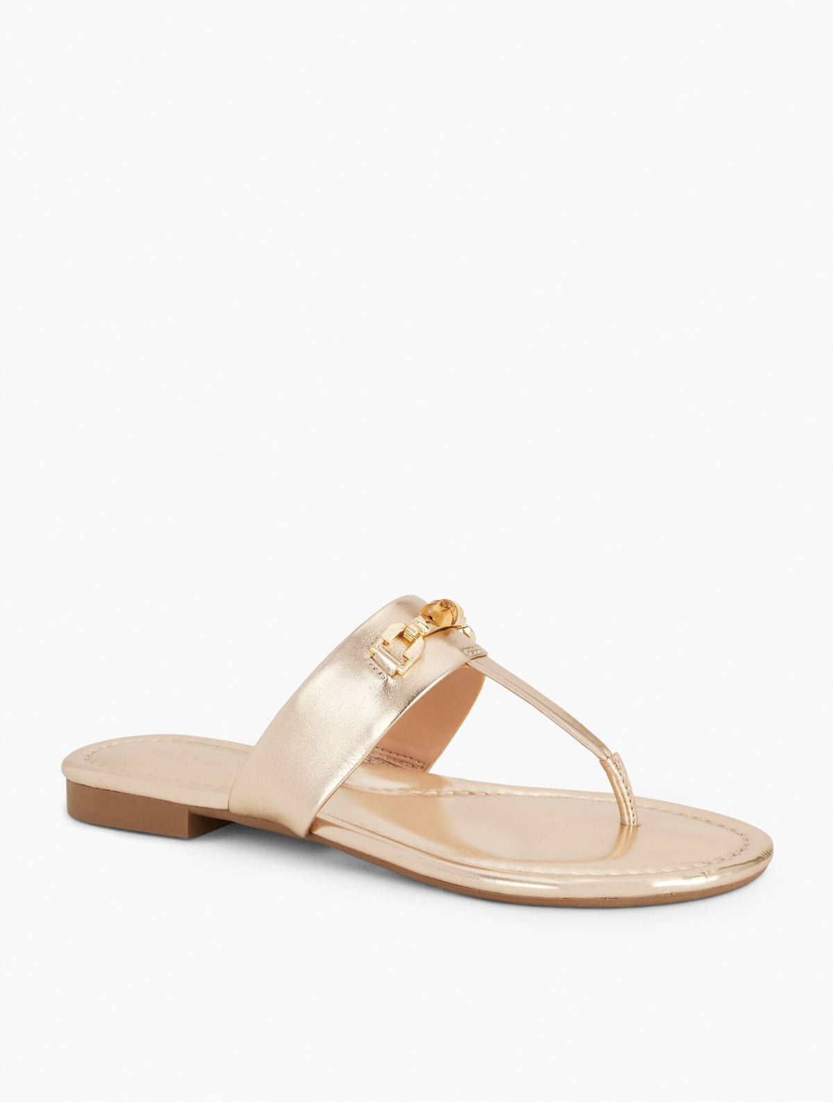 GIA BAMBOO METALLIC THONG SANDALS