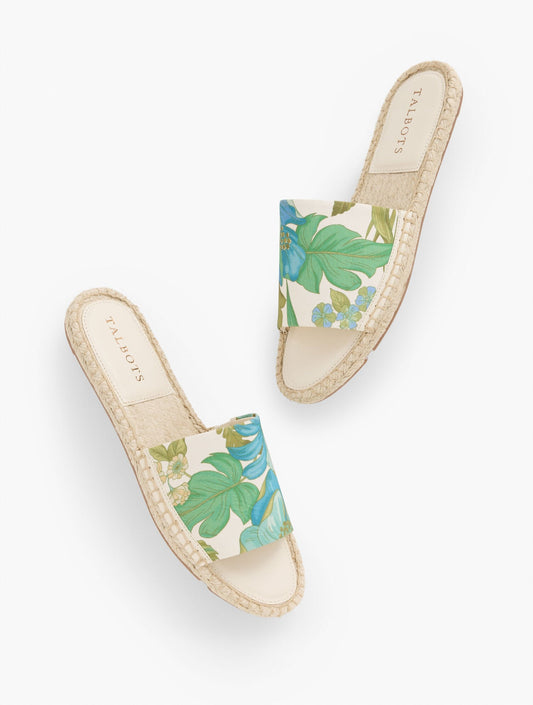 ILYSSA CANVAS ESPADRILLE SLIDES - FLORAL