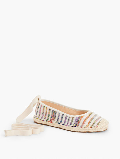 IZZY STRIPED CANVAS ESPADRILLE FLATS