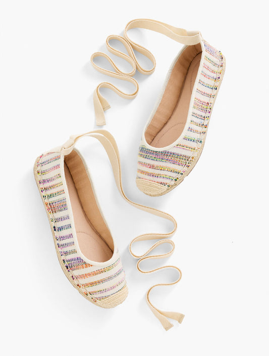 IZZY STRIPED CANVAS ESPADRILLE FLATS