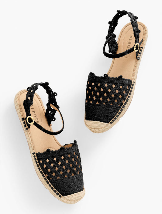 IZZY ANKLE STRAP RAFFIA ESPADRILLE FLATS