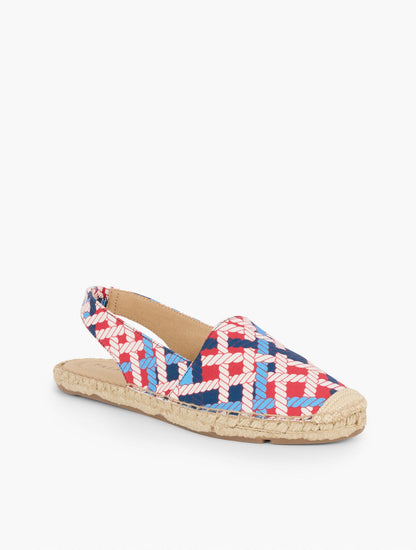 IZZY SLINGBACK ESPADRILLE FLATS - ROPE PRINT