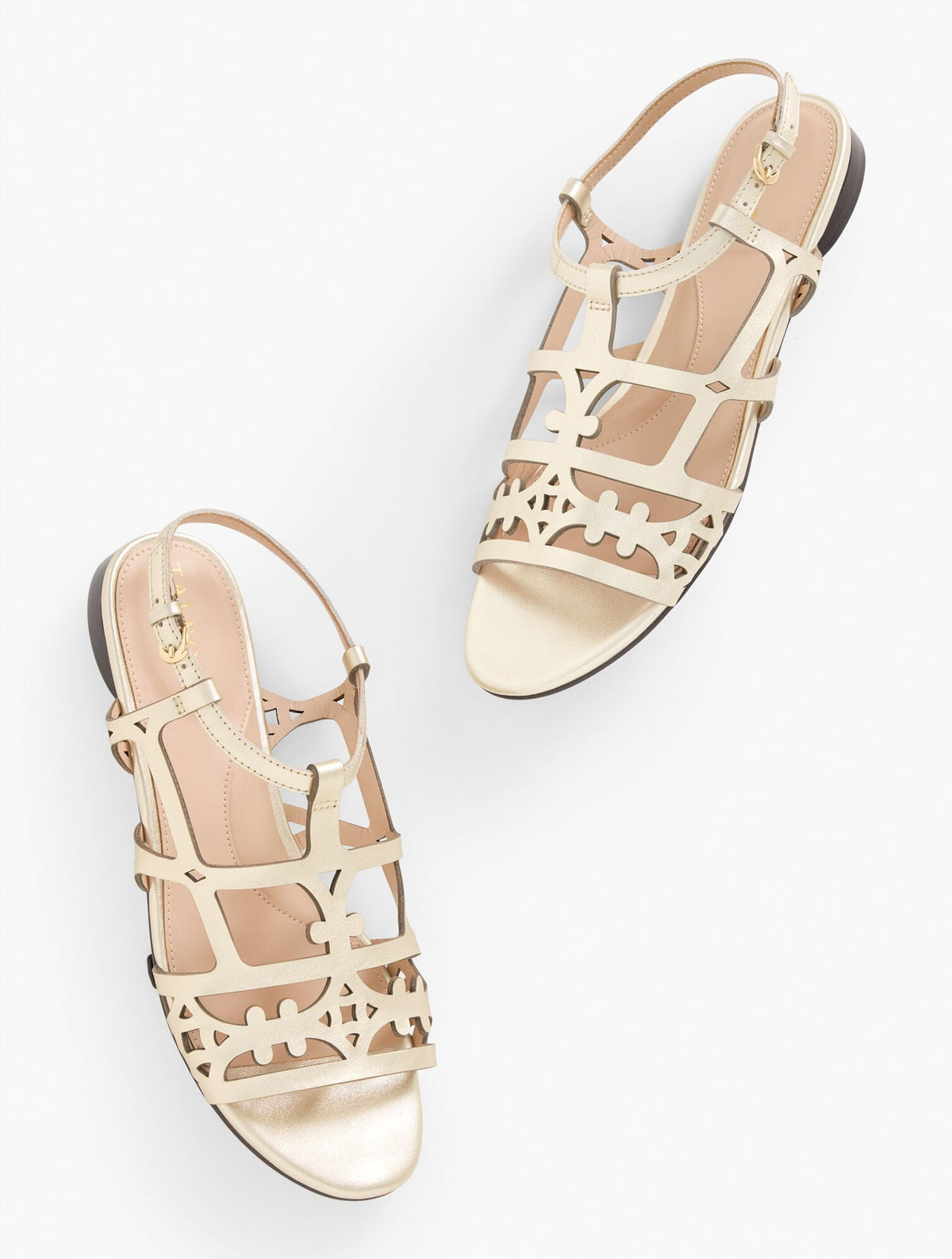 KALI LASER CUT VACHETTA METALLIC SANDALS