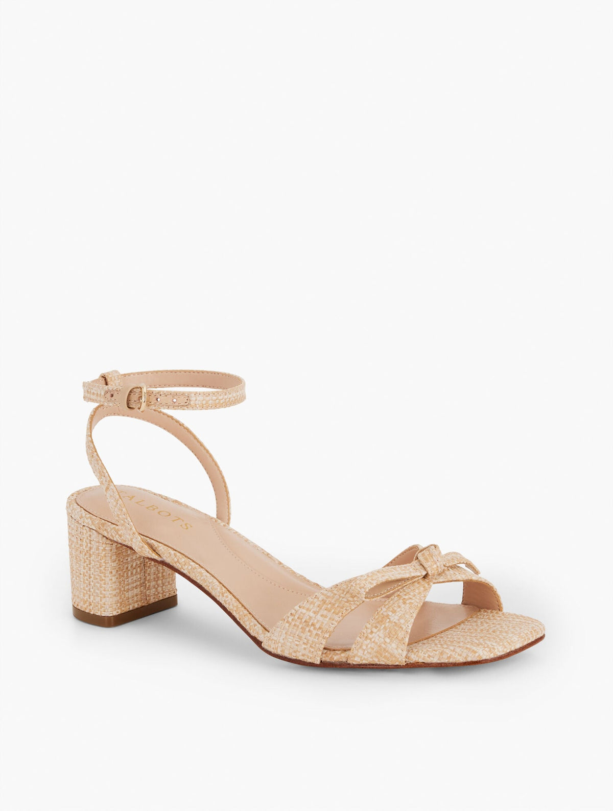 LILY RAFFIA BLOCK HEEL SANDALS - FRAYED