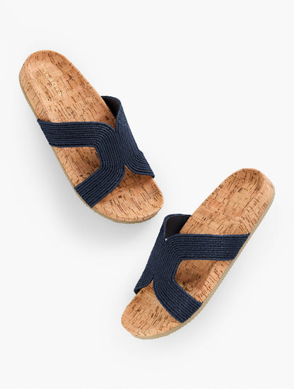MALIA WOVEN RAFFIA SLIDES