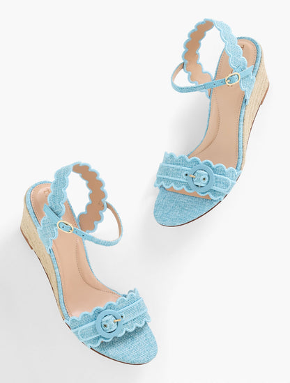 ROYCE SCALLOPED WEDGE SANDALS
