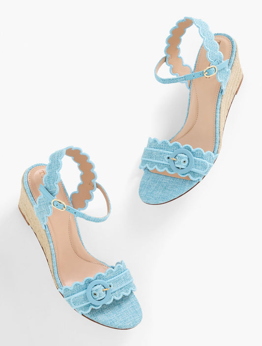 ROYCE SCALLOPED WEDGE SANDALS