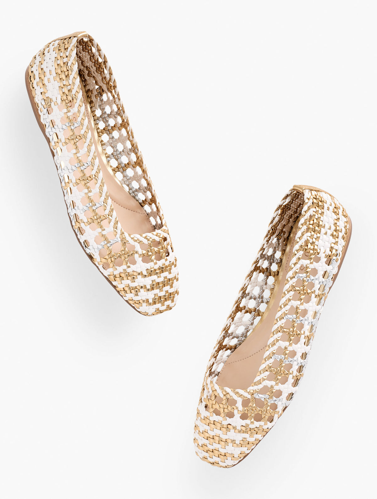 SLOANE WOVEN METALLIC BALLET FLATS