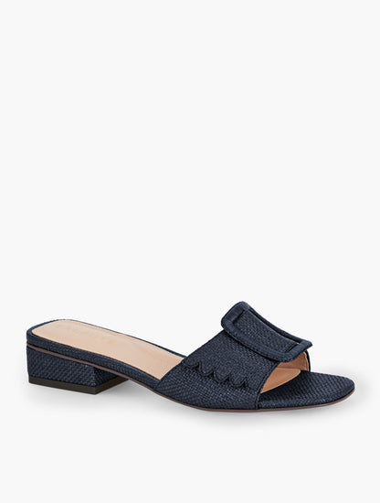 VIV BUCKLE RAFFIA SLIDES