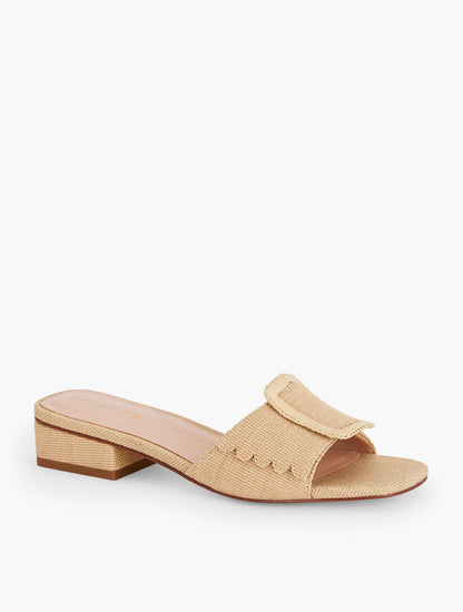 VIV BUCKLE RAFFIA SLIDES