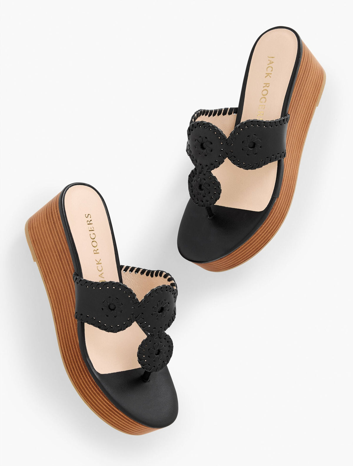 JACK ROGERS® KIMBERLY NAPPA WEDGE SANDALS