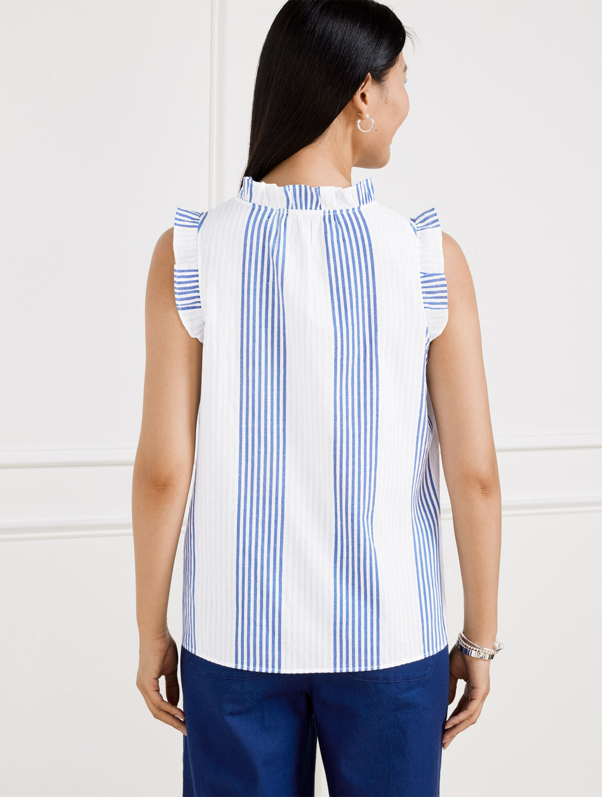 TIE NECK SHELL - BAY STRIPE