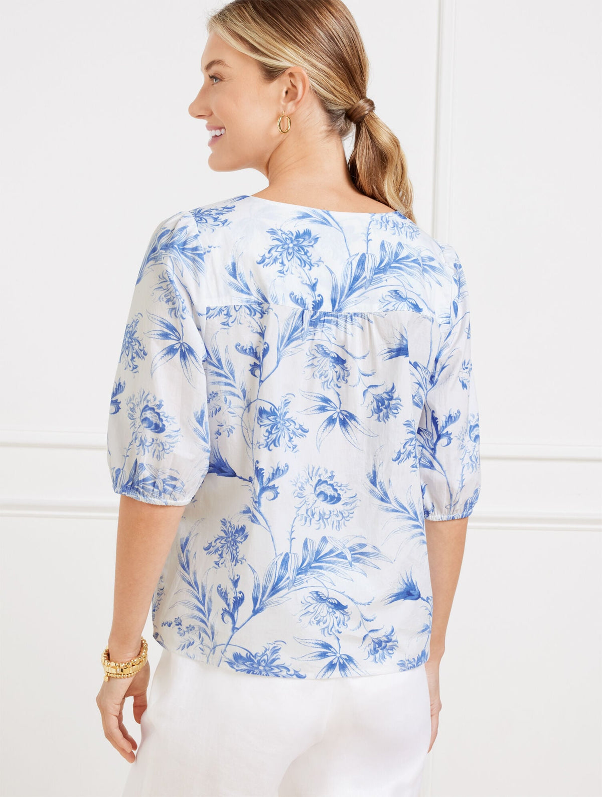 TIE FRONT TOP - OCEAN FLORA