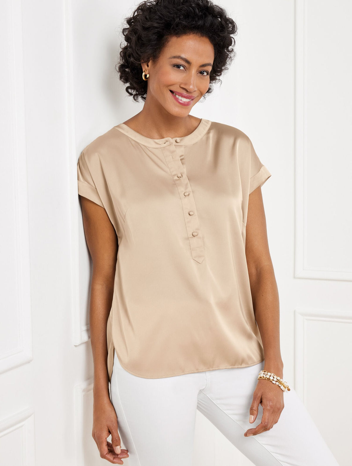 SOFT SATIN CHARMEUSE TOP