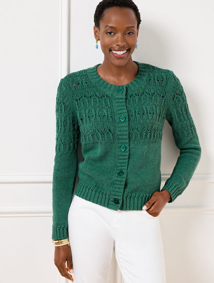 POINTELLE STITCH CARDIGAN