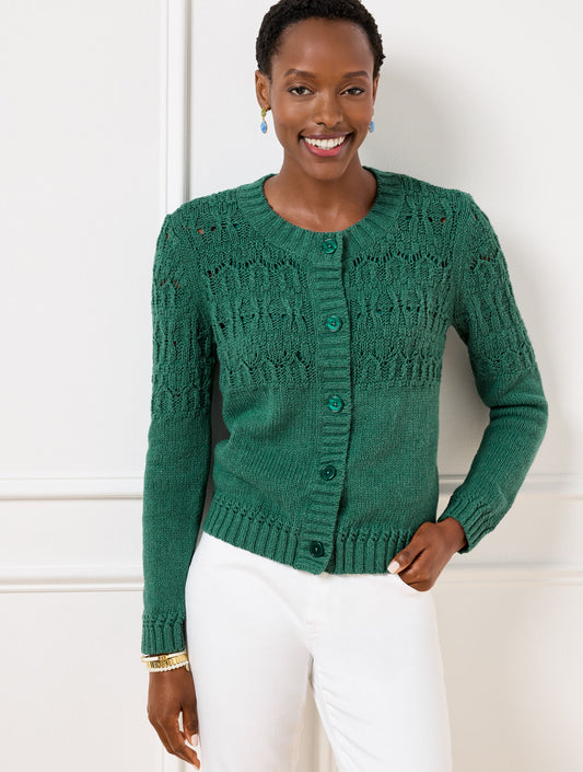 POINTELLE STITCH CARDIGAN