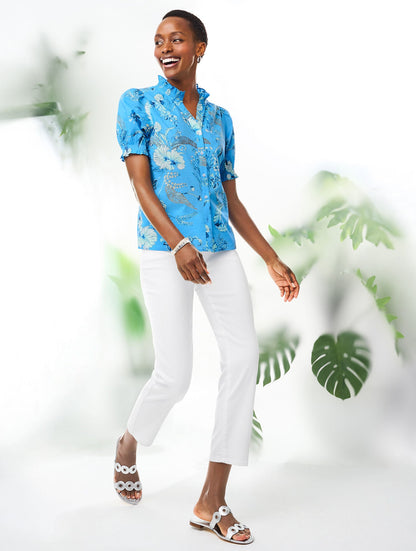 STRAIGHT CROP JEANS - WHITE