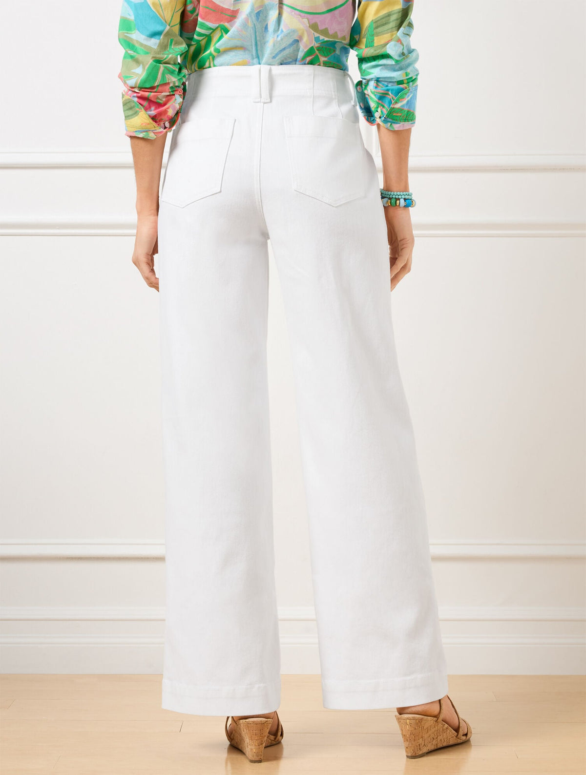 RELAXED TROUSER LEG JEANS - WHITE