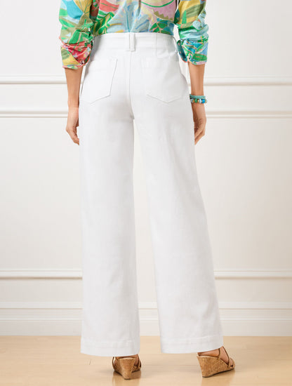 RELAXED TROUSER LEG JEANS - WHITE