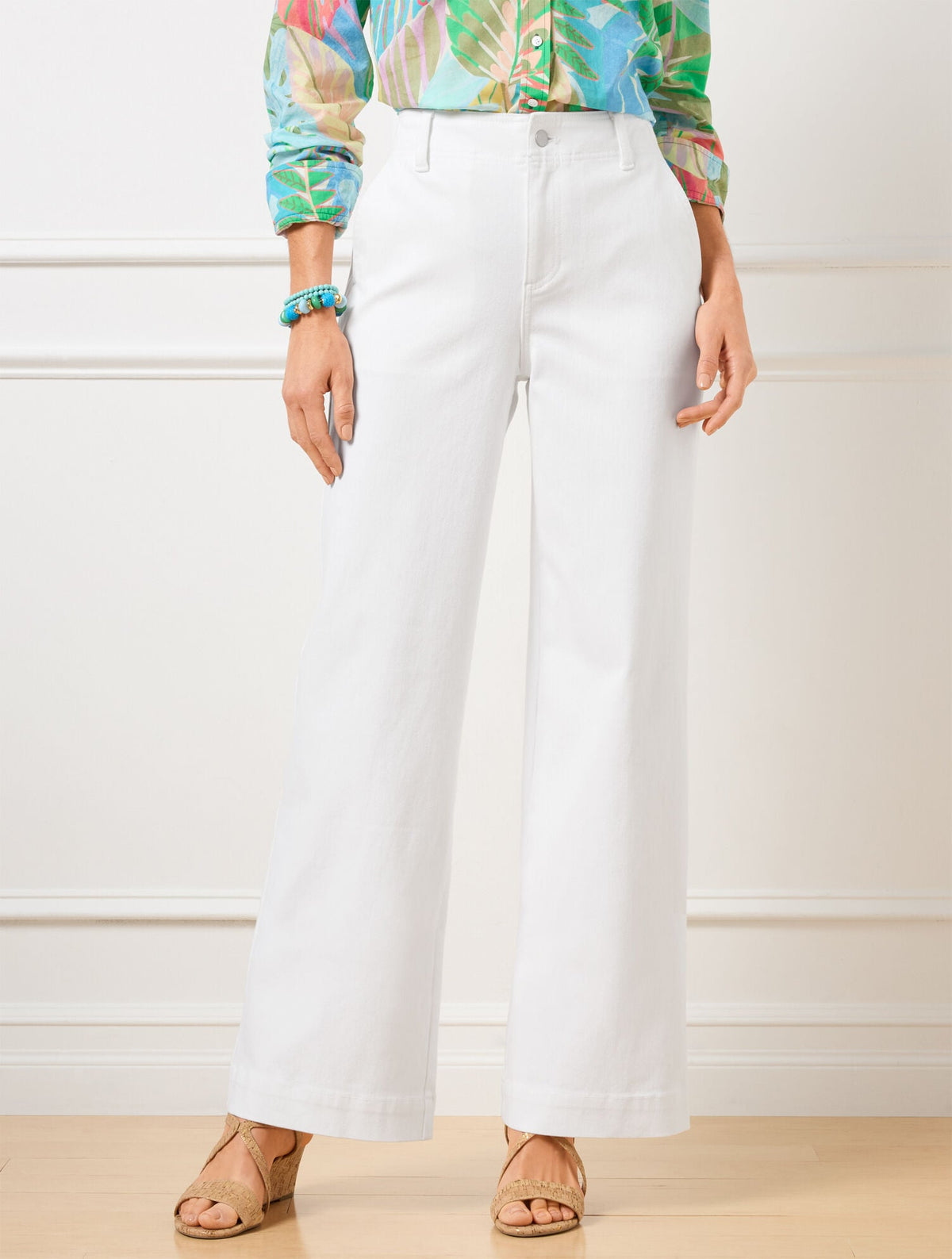 RELAXED TROUSER LEG JEANS - WHITE