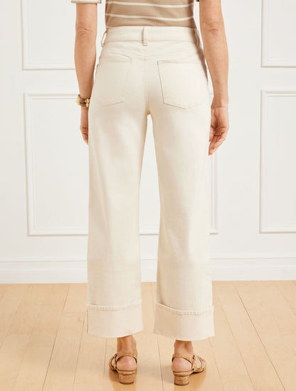 STRAIGHT ANKLE CUFF JEANS