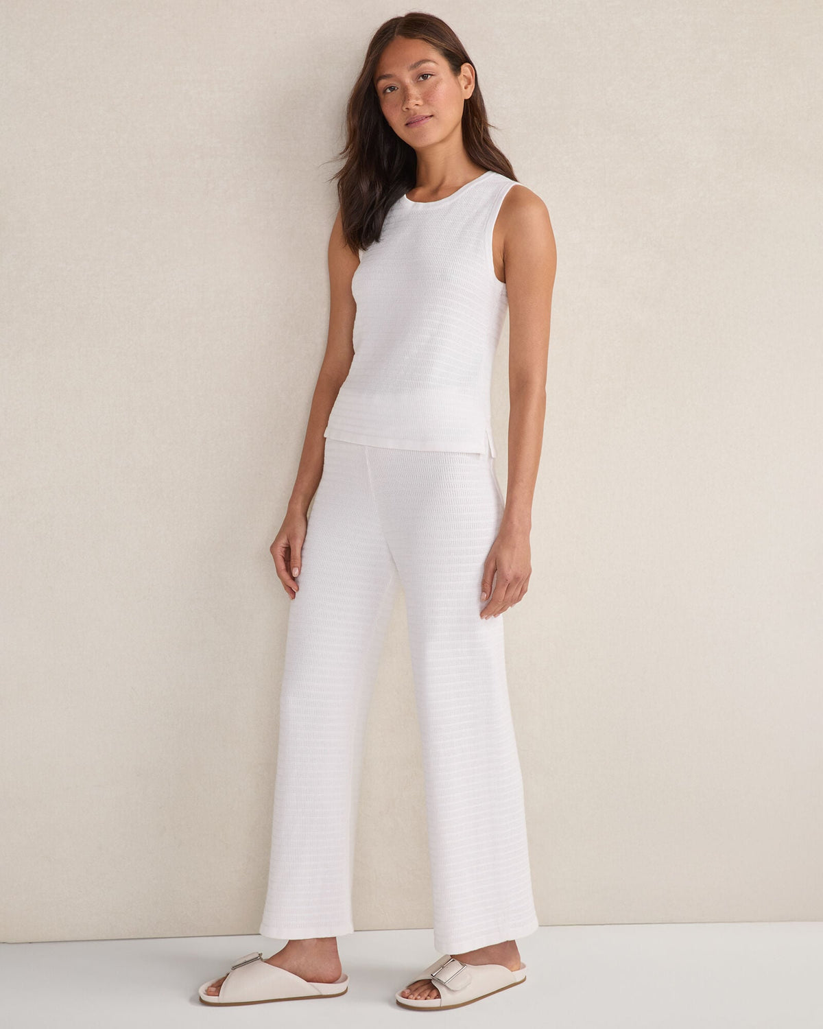 ORGANIC COTTON LINEAR STITCH SCOOP NECK TANK