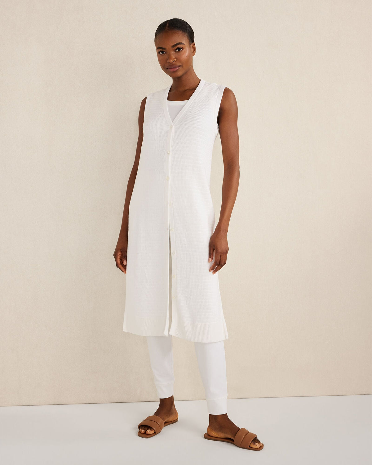 ORGANIC COTTON LINEAR STITCH DUSTER